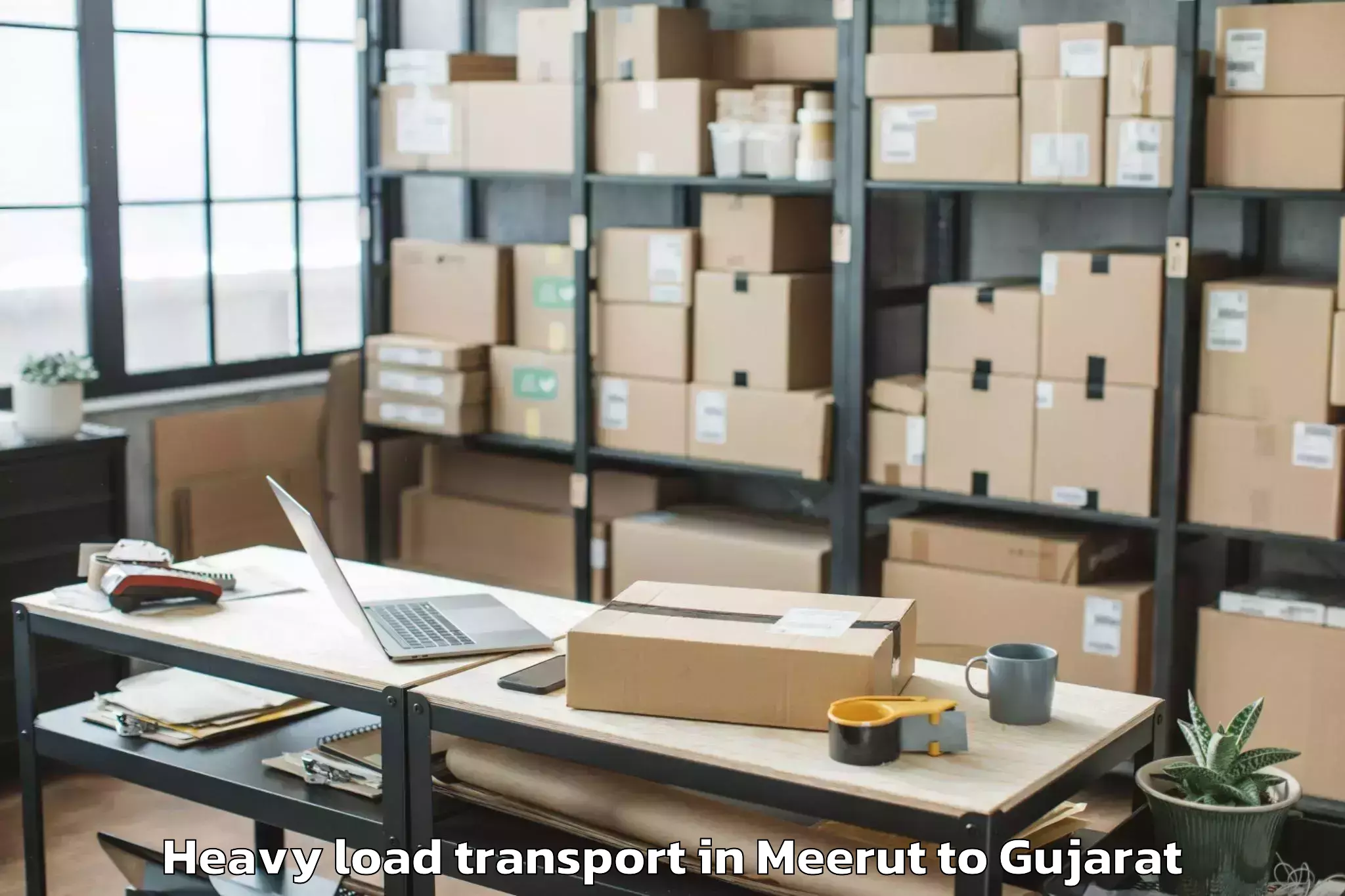 Easy Meerut to Kadana Heavy Load Transport Booking